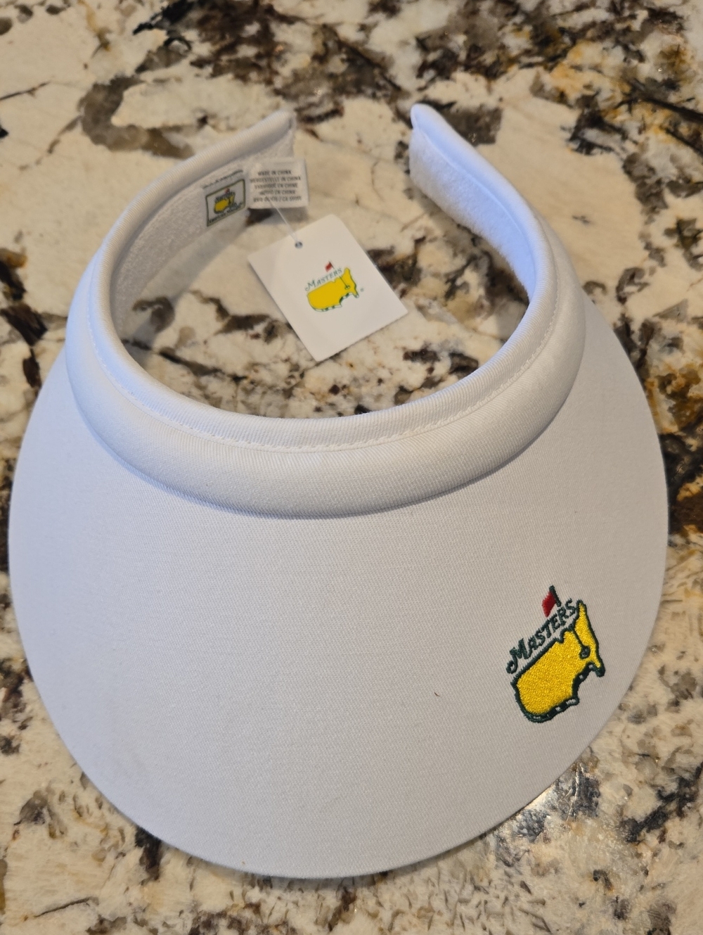 Masters White Sun Visor with Yellow Logo